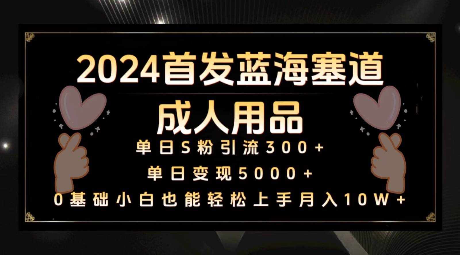 2024首发蓝海塞道成人用品，月入10W+保姆教程-泰戈创艺资源库