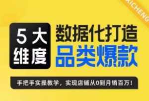 5大维度，数据化打造电商品类爆款特训营，一套高效运营爆款方法论-泰戈创艺资源库