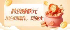 跨境赚欧元,一个窗口一天5-10+,小白可操作,可无脑放大-泰戈创艺资源库