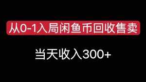 从0-1入局闲鱼币回收售卖,当天变现300-泰戈创艺资源库