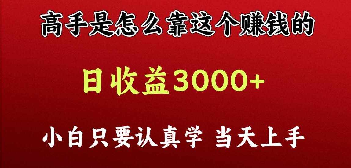 看高手是怎么赚钱的，一天收益至少3000+以上，小白当天上手-泰戈创艺资源库