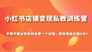 小红书店铺变现私教训练营，手把手教会你运营店铺，带你提高店铺GMV-泰戈创艺资源库