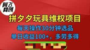 拼多多3C玩具维权项目，一天操作半小时，稳定收入100+（仅揭秘）-泰戈创艺资源库
