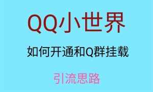 最近很火的QQ小世界视频挂群实操来了,小白即可操作,每天进群1000+-泰戈创艺资源库