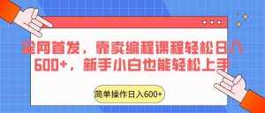 全网首发,靠卖编程课程轻松日入600+,新手小白也能轻松上手-泰戈创艺资源库