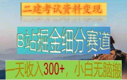 B站掘金细分赛道，二建考试资料变现，一天收入300+，操作简单，纯小白也能轻松上手-泰戈创艺资源库