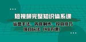 短视频完整知识体系课,运营手法、内容制作、投放技巧项目玩法(48节课)-泰戈创艺资源库