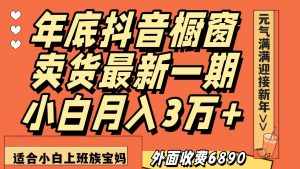最新一期抖音橱窗冬季卖货小白单账号月入3万+在家也做,无成本只需执行即可-泰戈创艺资源库
