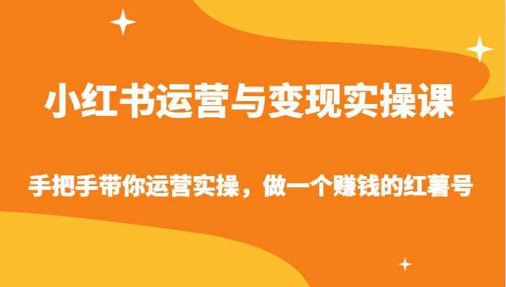 小红书运营与变现实操课-手把手带你运营实操，做一个赚钱的红薯号-泰戈创艺资源库