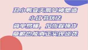 丑小鸭变天鹅女神塑造小红书玩法,简单易懂,按流程操作,草根也能真正实现逆袭-泰戈创艺资源库
