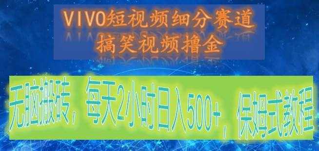 VIVO短视频细分赛道，搞笑视频撸金，无脑搬砖，每天2小时日入500+，保姆式教程-泰戈创艺资源库