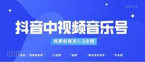 抖音中视频音乐号玩法升级，轻松过原创，每天1-2小时适合普通小白操作-泰戈创艺资源库