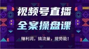 视频号直播全案操盘课:赚利润,搞流量,提势能!(16节课)-泰戈创艺资源库