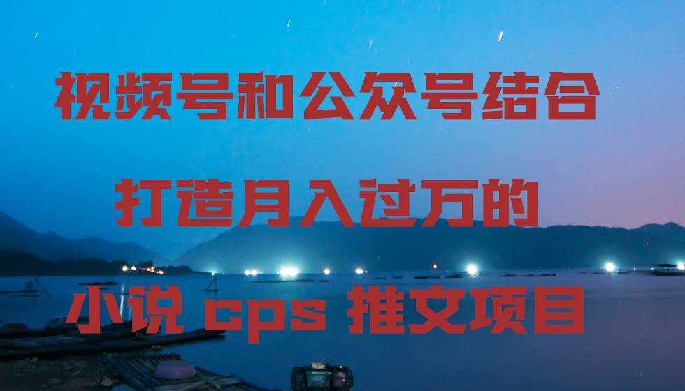 视频号和公众号结合打造月入过万的小说cps推文项目，包括市面上面的各种思路详解-泰戈创艺资源库