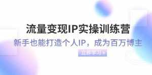 流量变现IP实操训练营：新手也能打造个人IP，成为百万 博主（46节课）-泰戈创艺资源库