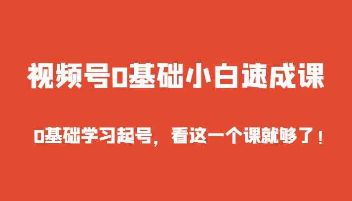 视频号0基础小白速成课，0基础学习起号，看这一个课就够了！-泰戈创艺资源库