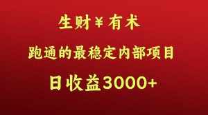 高手赚钱的秘密，生财有术跑通的最稳定内部项目，每天收益几千+，月入过N万，你不…-泰戈创艺资源库