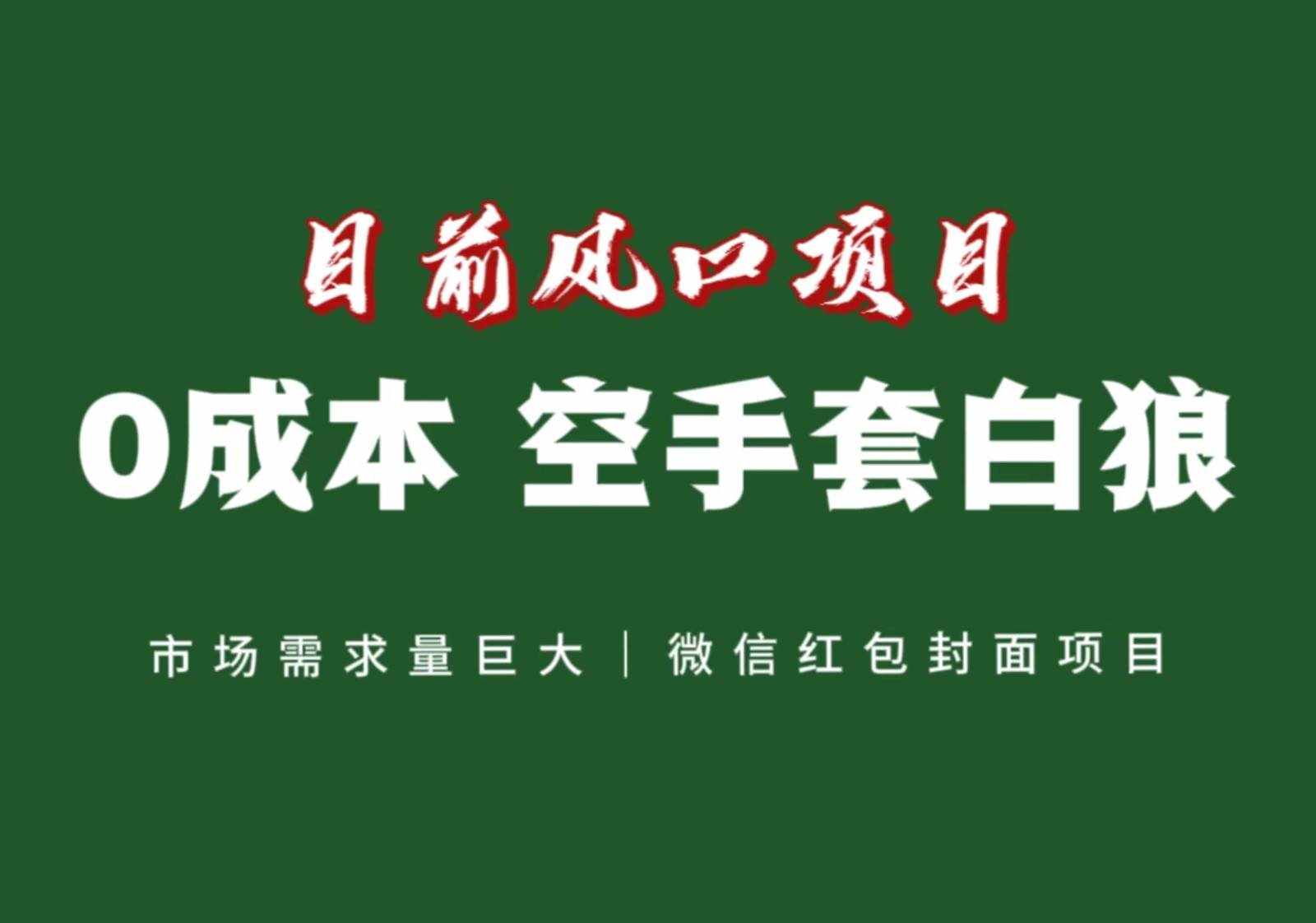 风口来了，猪都会起飞，风口项目，小白镰刀均可操作，红包封面项目-泰戈创艺资源库
