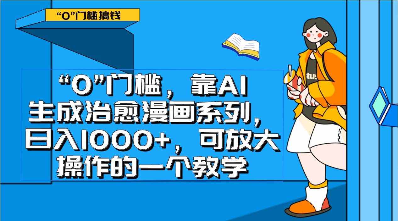 0门槛，靠AI生成治愈漫画系列，日入1000+，可放大操作的一个教学-泰戈创艺资源库