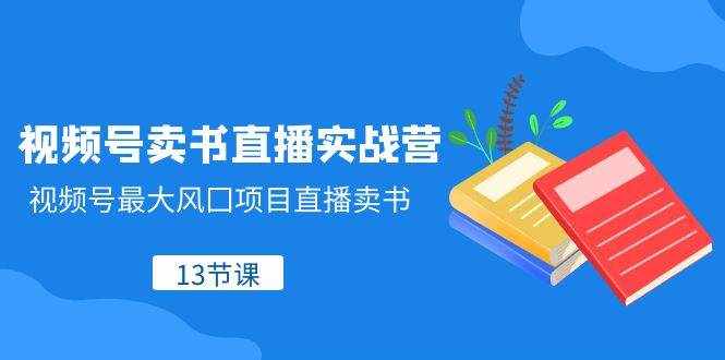 视频号卖书直播实战营，视频号最大风囗项目直播卖书（13节课）-泰戈创艺资源库