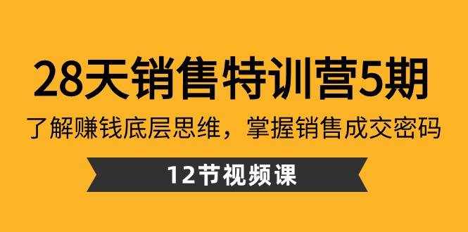 28天销售特训营5期：了解赚钱底层思维，掌握销售成交密码（12节课）-泰戈创艺资源库