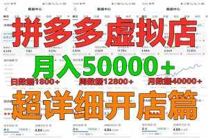 拼多多虚拟电商训练营月入40000+你也行，暴利稳定长久，副业首选-泰戈创艺资源库