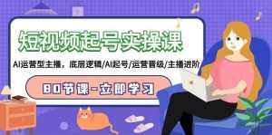 短视频起号实操课，AI运营型主播，底层逻辑/AI起号/运营晋级/主播进阶/80节课-泰戈创艺资源库