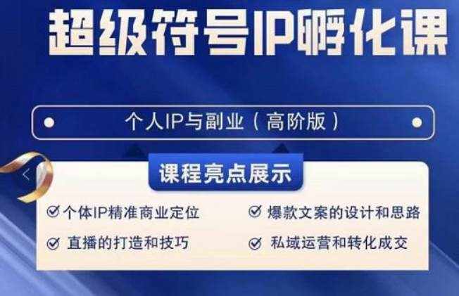 超级符号IP孵化高阶课，建立流量思维底层逻辑，打造属于自己IP（51节课）-泰戈创艺资源库