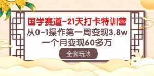 国学赛道21天打卡特训营：从0-1操作第一周变现3.8w，一个月变现60多万！-泰戈创艺资源库