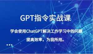 GPT指令实战课,学会使用ChatGPT解决工作学习中的问题,提高效率,为我所用。-泰戈创艺资源库