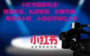 小红书最新玩法！精准引流，私域变现，长期可做，每天半小时，小白也可轻松上手-泰戈创艺资源库