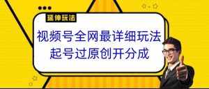 视频号全网最详细玩法，起号过原创开分成，小白跟着视频一步一步去操作-泰戈创艺资源库