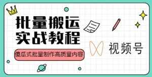 视频号批量搬运实战赚钱教程,傻瓜式批量制作高质量内容【附视频教程+PPT】-泰戈创艺资源库