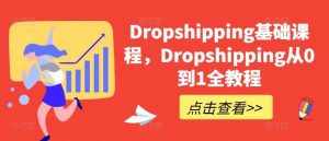 Dropshipping基础课程,Dropshipping从0到1全教程-泰戈创艺资源库