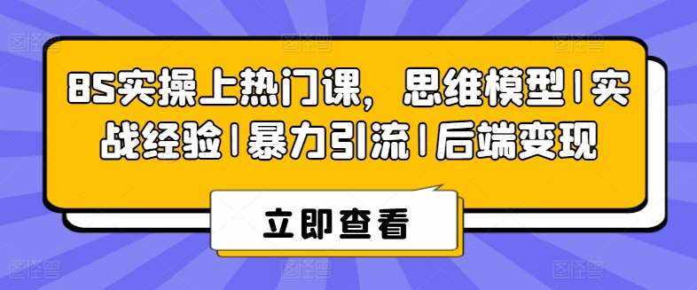 8S实操上热门课，思维模型|实战经验|暴力引流|后端变现-泰戈创艺资源库