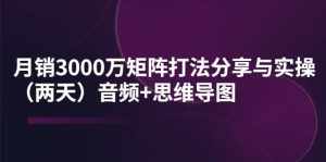 某线下培训:月销3000万矩阵打法分享与实操(两天)音频+思维导图-泰戈创艺资源库