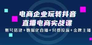 电商企业玩转抖音直播电商实战课:账号搭建+数据化直播+付费投流+金牌主播-泰戈创艺资源库