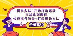 拼多多从0开始打造爆款实战系列课程:快速提升流量+打造爆款方法-泰戈创艺资源库