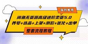 闲鱼无货源高级进阶卖货5.0,养号+选品+上架+测款+优化+出单整套流程教程-泰戈创艺资源库