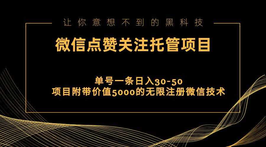 （11177期）视频号托管点赞关注，单微信30-50元，附带价值5000无限注册微信技术-泰戈创艺资源库