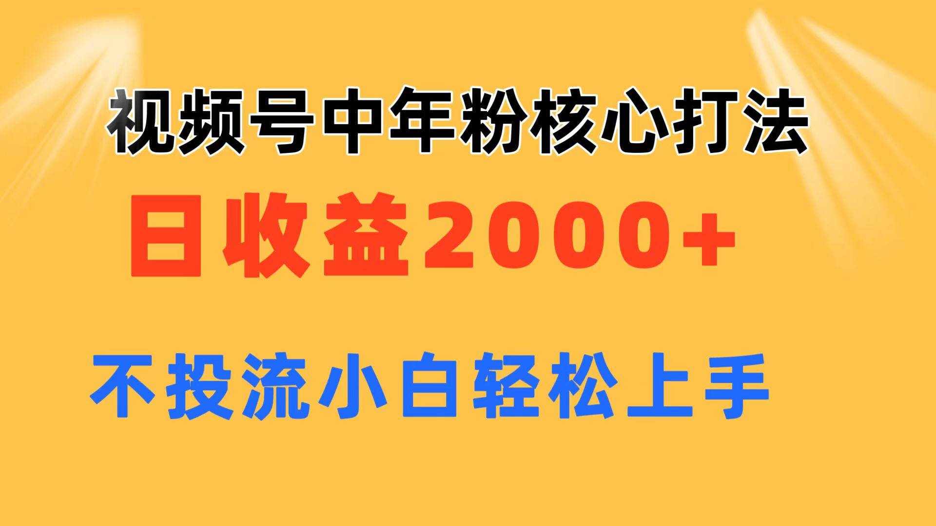 （11205期）视频号中年粉核心玩法 日收益2000+ 不投流小白轻松上手-泰戈创艺资源库