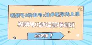 视频号·0粉起号+话术框架线上课：视频号0到1运营培训班（20节课）-泰戈创艺资源库