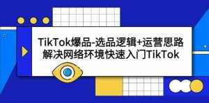TikTok爆品-选品逻辑+运营思路:解决网络环境快速入门TikTok-泰戈创艺资源库