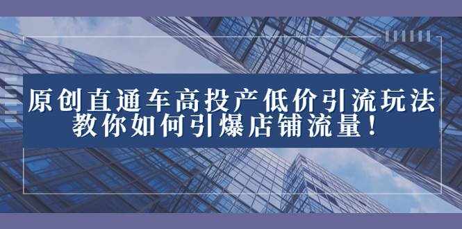 （8197期）2023直通车高投产低价引流玩法，教你如何引爆店铺流量！-泰戈创艺资源库
