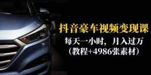 抖音豪车视频变现分享课：每天一小时，月入过万（教程+4986张素材）-泰戈创艺资源库