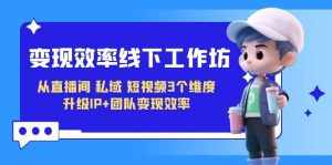 变现-效率线下工作坊，从直播间、私域、短视频3个维度 升级IP+团队变现效率-泰戈创艺资源库