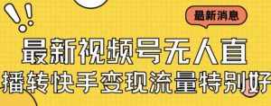 最新视频号无人直播转快手变现美女玩法日入500+【教程+素材】-泰戈创艺资源库