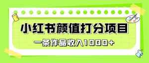 适合0基础小白的小红书颜值打分项目,一条作品收入1000+-泰戈创艺资源库