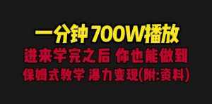 一分钟700W播放 进来学完 你也能做到 保姆式教学 暴力变现（教程+83G素材）-泰戈创艺资源库