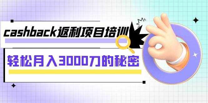 （7765期）cashback返利项目培训：轻松月入3000刀的秘密（8节课）-泰戈创艺资源库